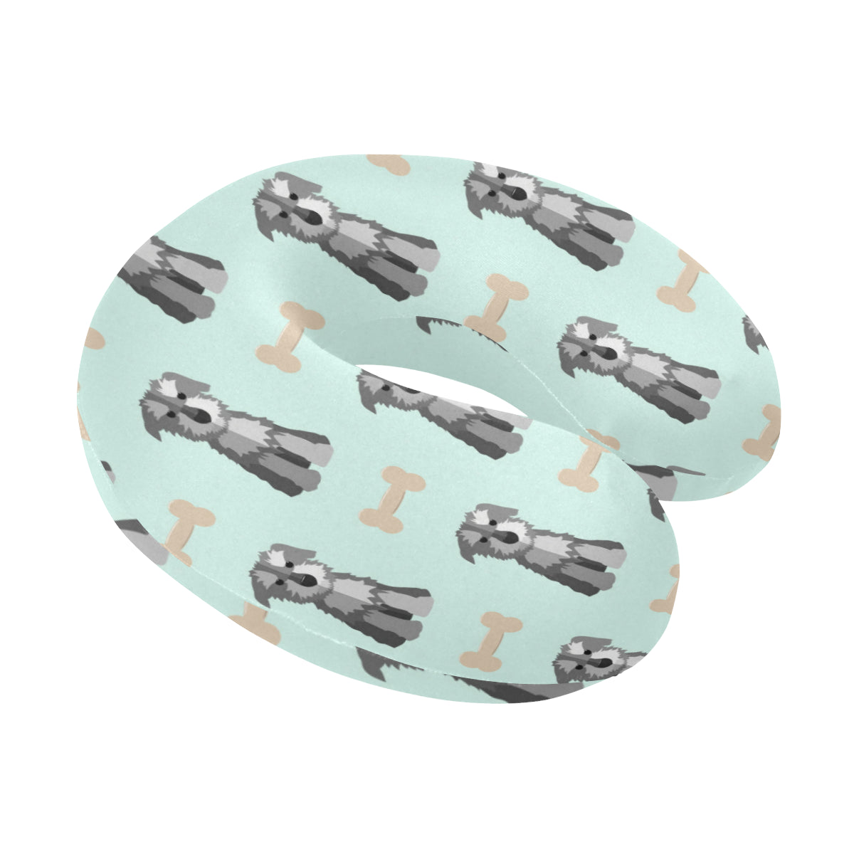 Schnauzers Pattern Print Design A03 U-Shaped Travel Neck Pillow