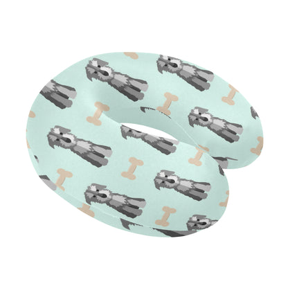Schnauzers Pattern Print Design A03 U-Shaped Travel Neck Pillow