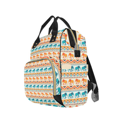 Elephant Aztec Ethnic Print Pattern Diaper Bag Backpack