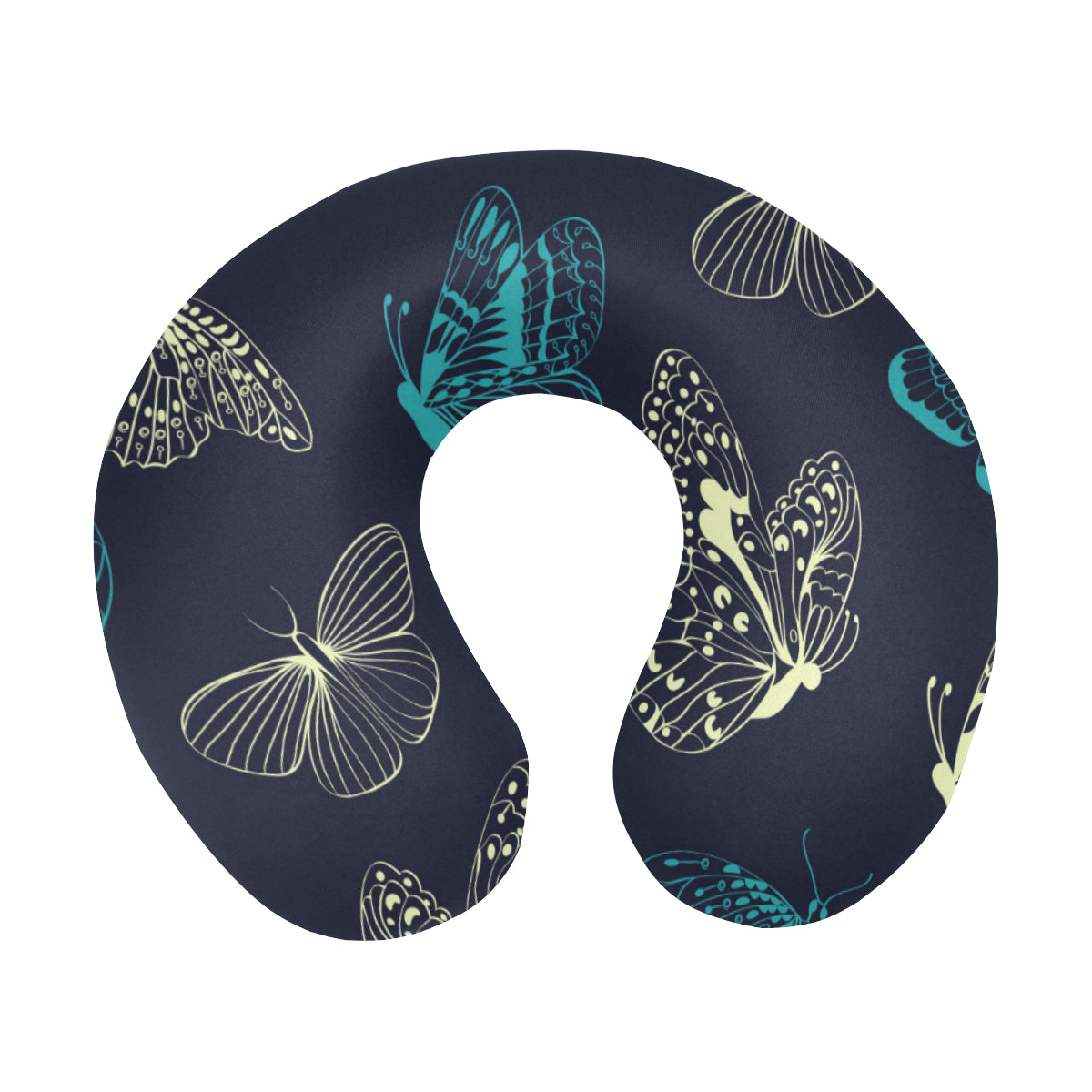 Monarch Butterfly Pattern Print Design 01 U-Shaped Travel Neck Pillow