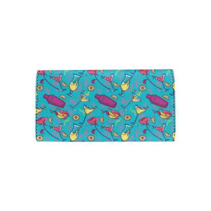 Cocktail Pattern Print Design 03 Women's Trifold Wallet