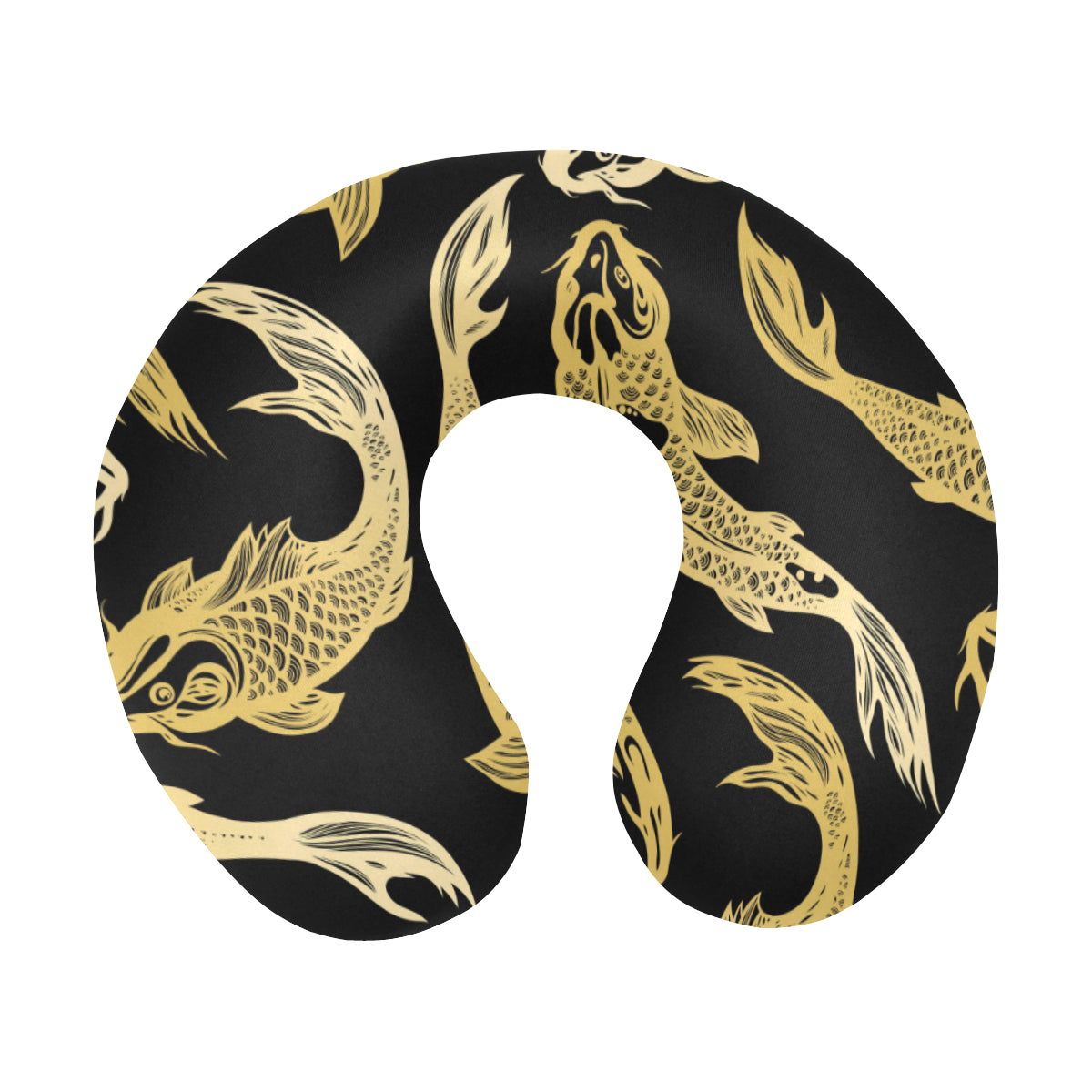 KOI Fish Pattern Print Design 03 U-Shaped Travel Neck Pillow