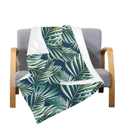 Sun Spot Tropical Palm Leaves Premium Quilt