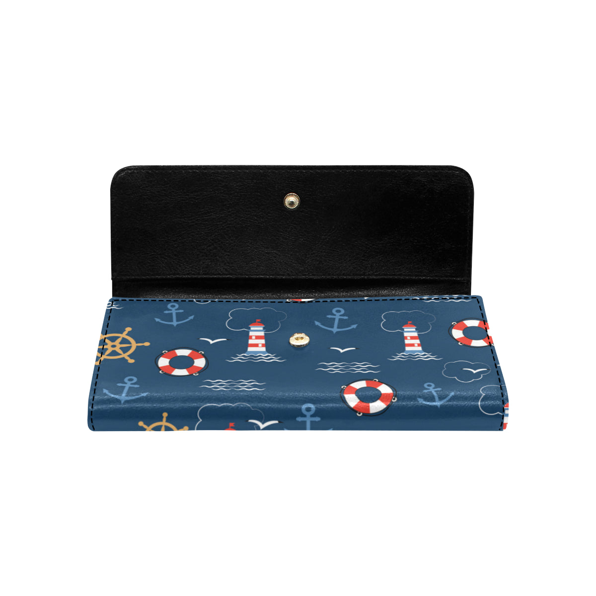 Nautical Pattern Print Design A06 Women's Trifold Wallet