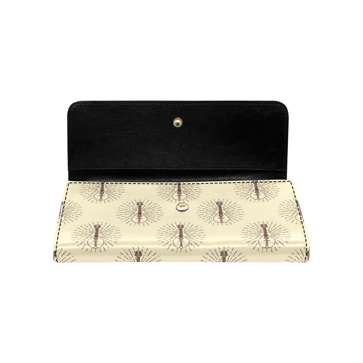 Mandolin Pattern Print Design 02 Women's Trifold Wallet