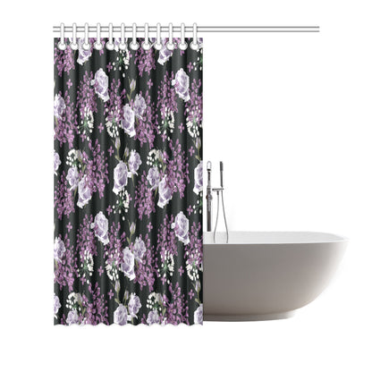 Lilac Pattern Print Design LI04 Shower Curtain