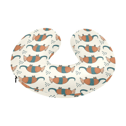 Armadillo Pattern Print Design 01 U-Shaped Travel Neck Pillow
