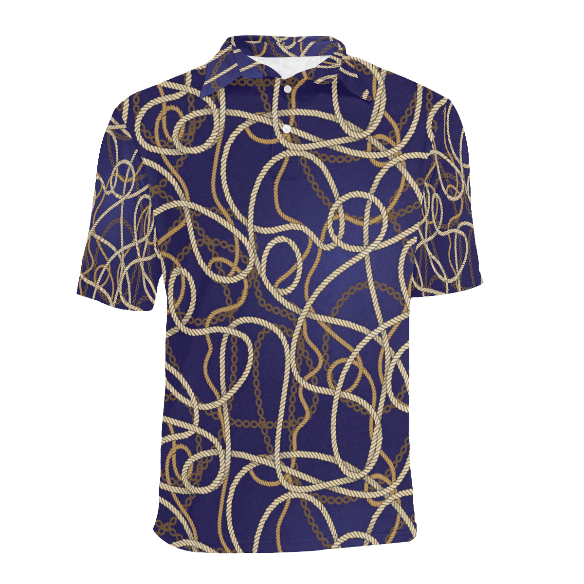 Rope Pattern Print Design A01 Men Polo Shirt
