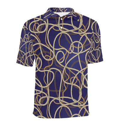 Rope Pattern Print Design A01 Men Polo Shirt