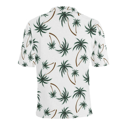 Palm Tree Pattern Print Design PT07 Men Polo Shirt