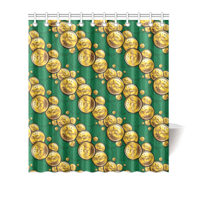 Bitcoin Pattern Print Design DO02 Shower Curtain