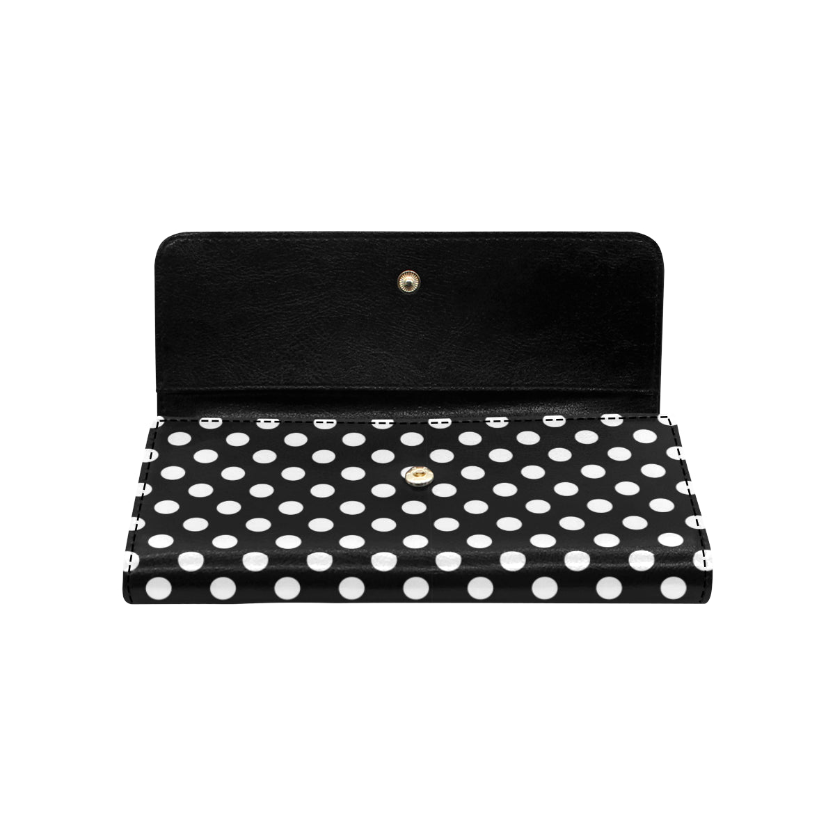 Polka Dot Black White Pattern Print Design 03 Women's Trifold Wallet