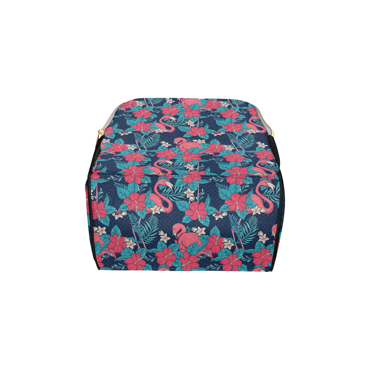 Flamingo Red Hibiscus  Pattern Diaper Bag Backpack