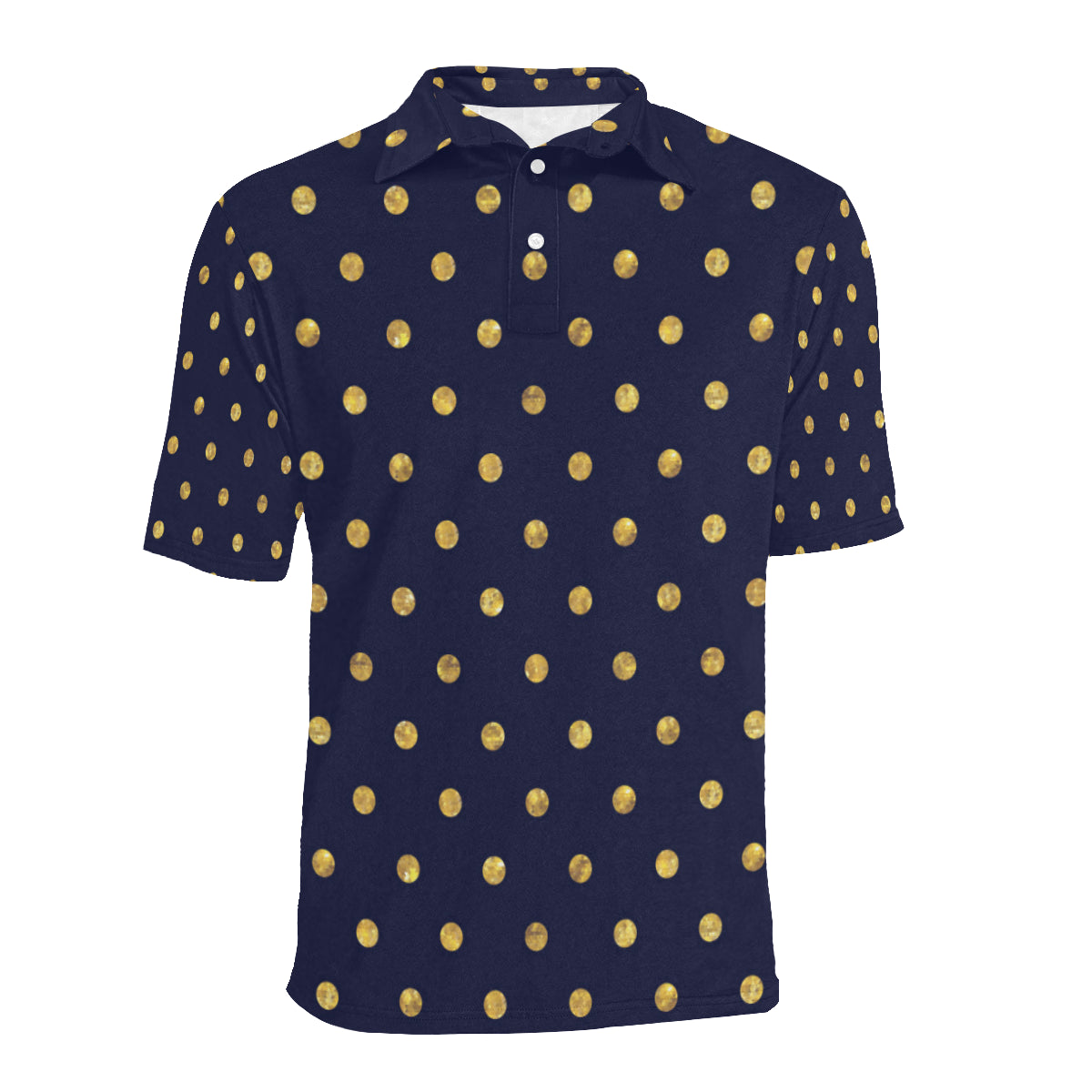 Polka Dot Gold Blue Pattern Print Design 02 Men Polo Shirt