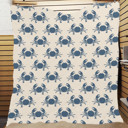 Crab Pattern Print Design 02 Premium Quilt