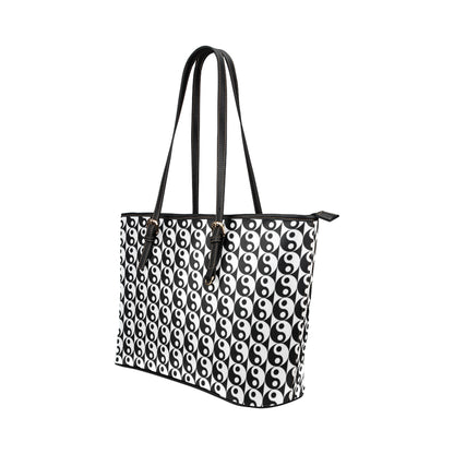 Yin Yang Classic Pattern Design Print Leather Tote Bag