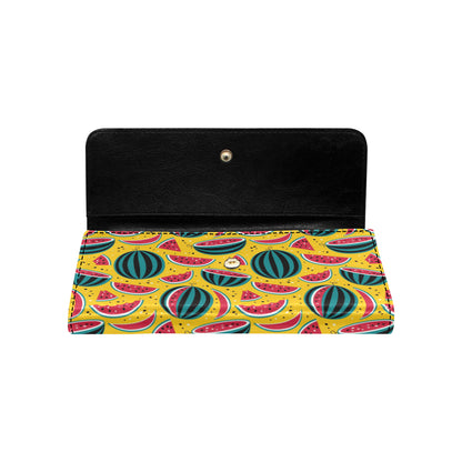 Watermelon Pattern Print Design WM02 Women's Trifold Wallet
