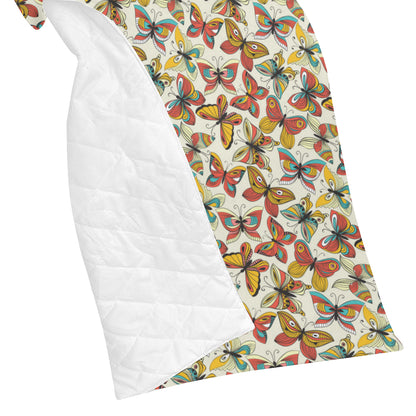 Butterfly Pattern Print Design 02 Premium Quilt