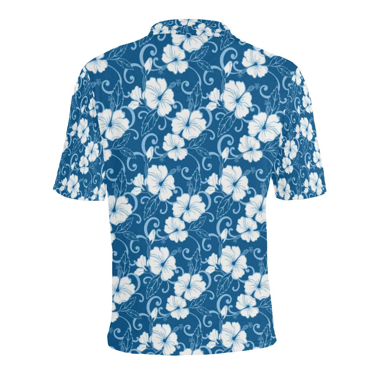 Hibiscus Pattern Print Design HB03 Men Polo Shirt