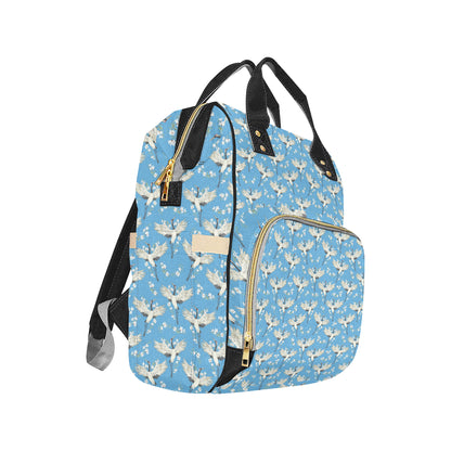 Crane Pattern Print Design 03 Diaper Bag Backpack