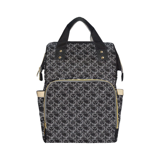 Sun Moon White Design Themed Print Diaper Bag Backpack