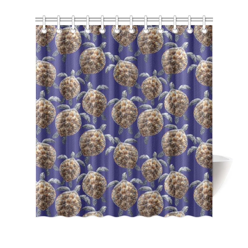 Sea Turtle Pattern Print Design T05 Shower Curtain