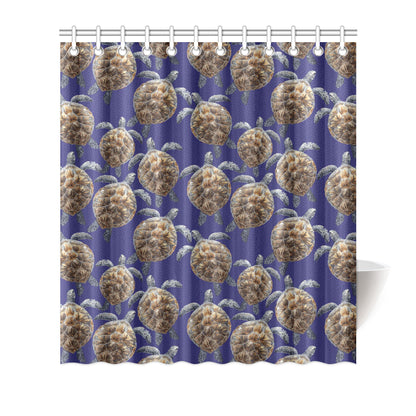 Sea Turtle Pattern Print Design T05 Shower Curtain
