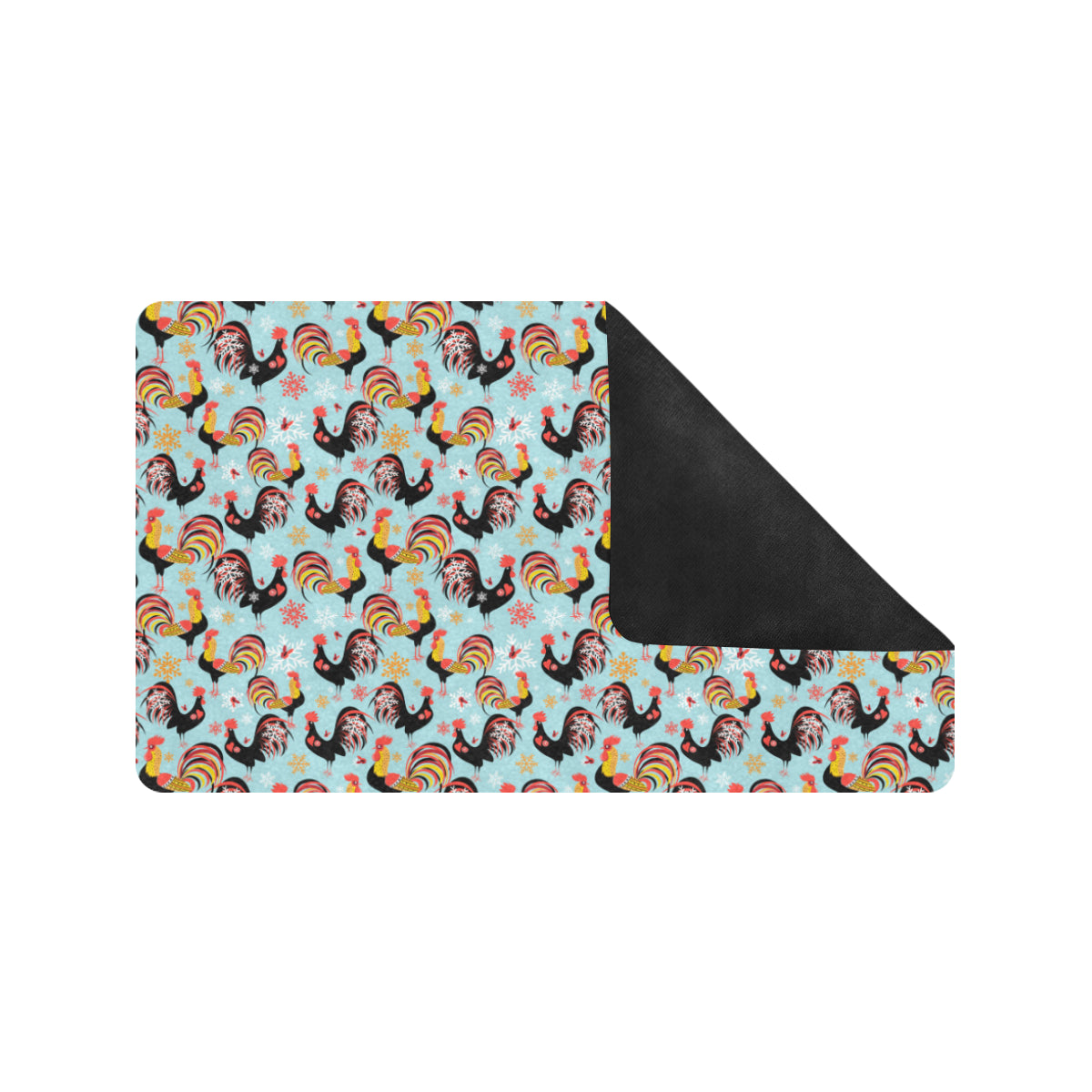 Rooster Themed Design Rubber Doormat