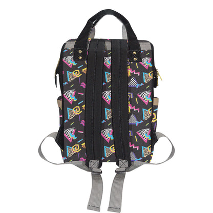 80s Pattern Print Design 3 Diaper Bag Backpack