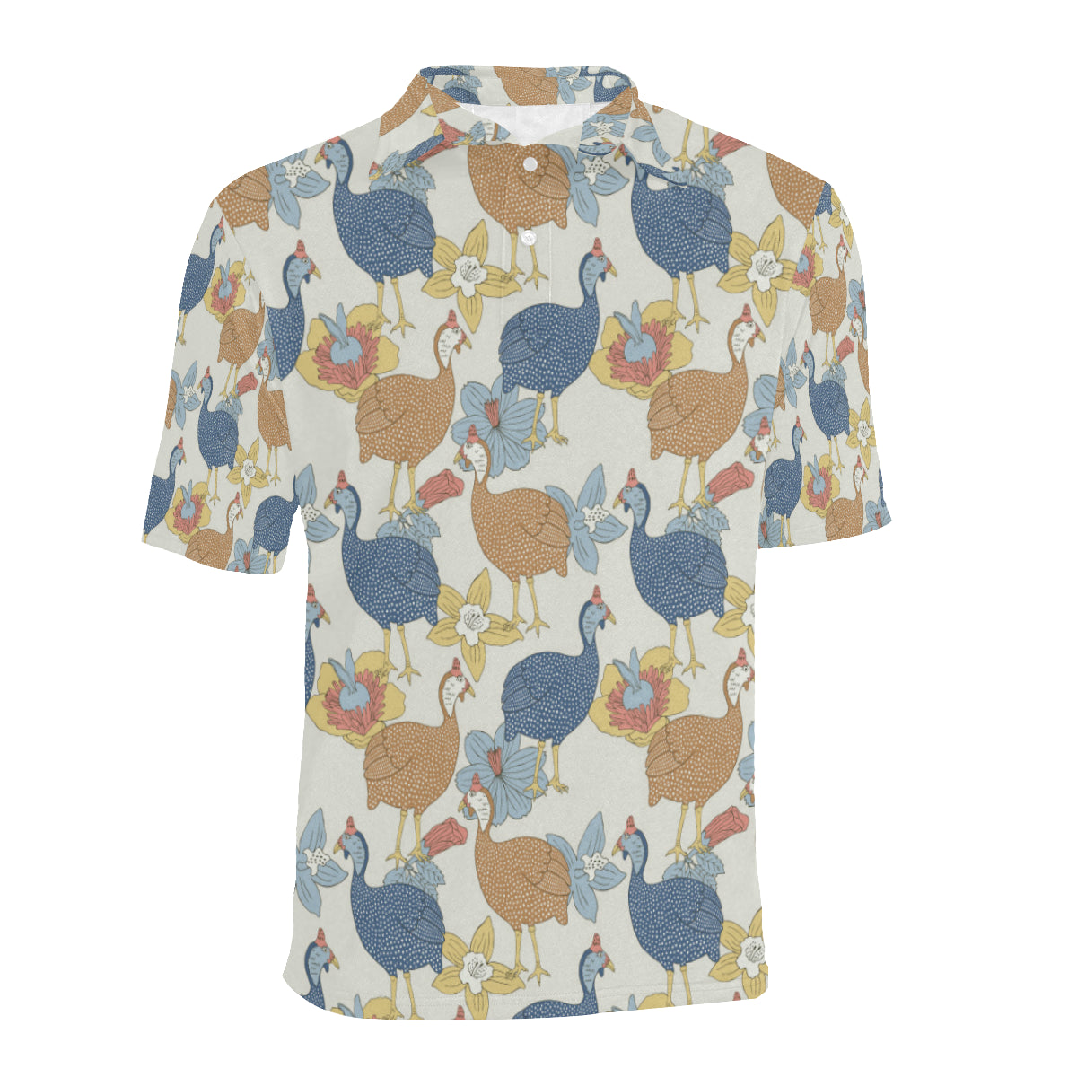 Guinea Fowl Pattern Print Design 01 Men Polo Shirt