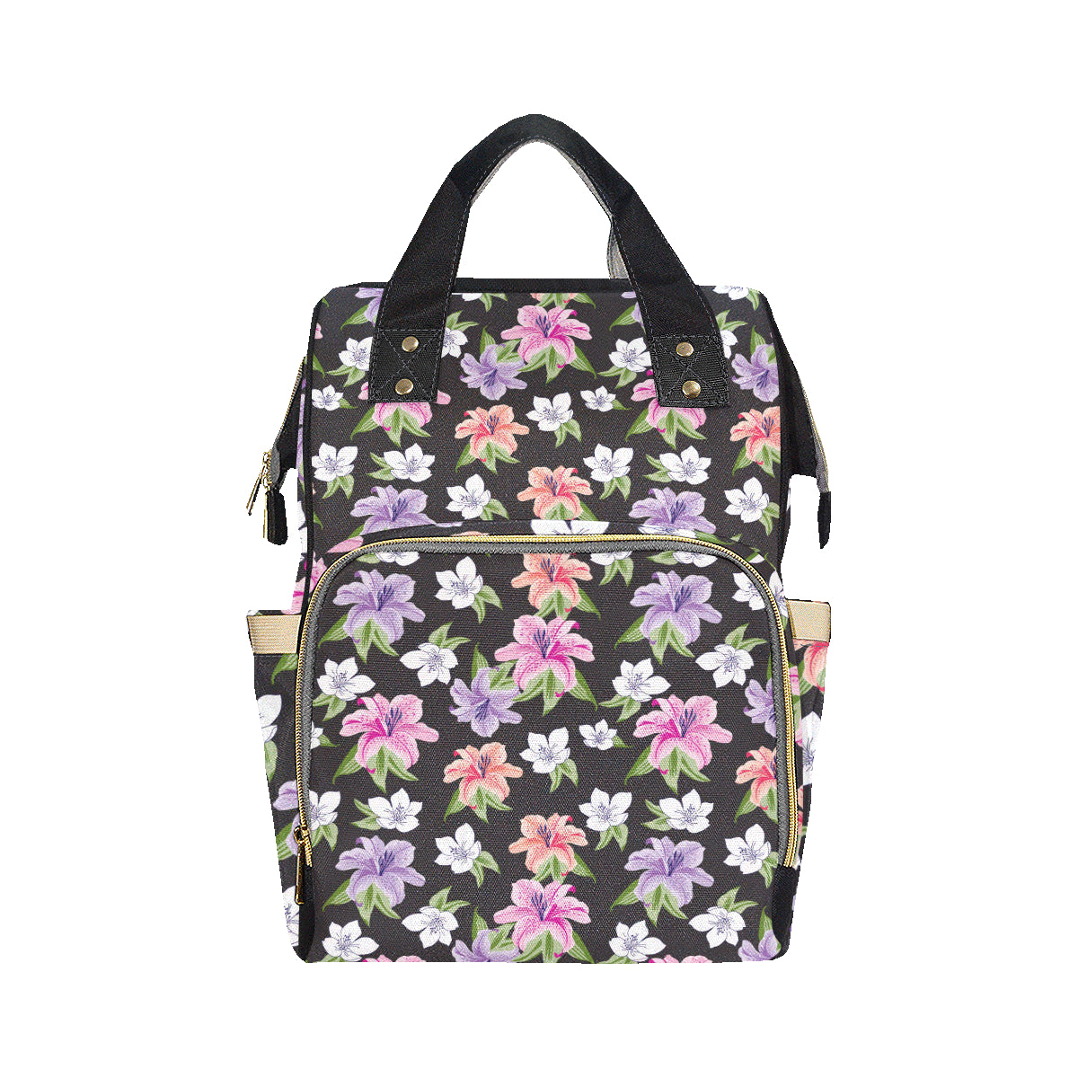 Lily Pattern Print Design LY02 Diaper Bag Backpack