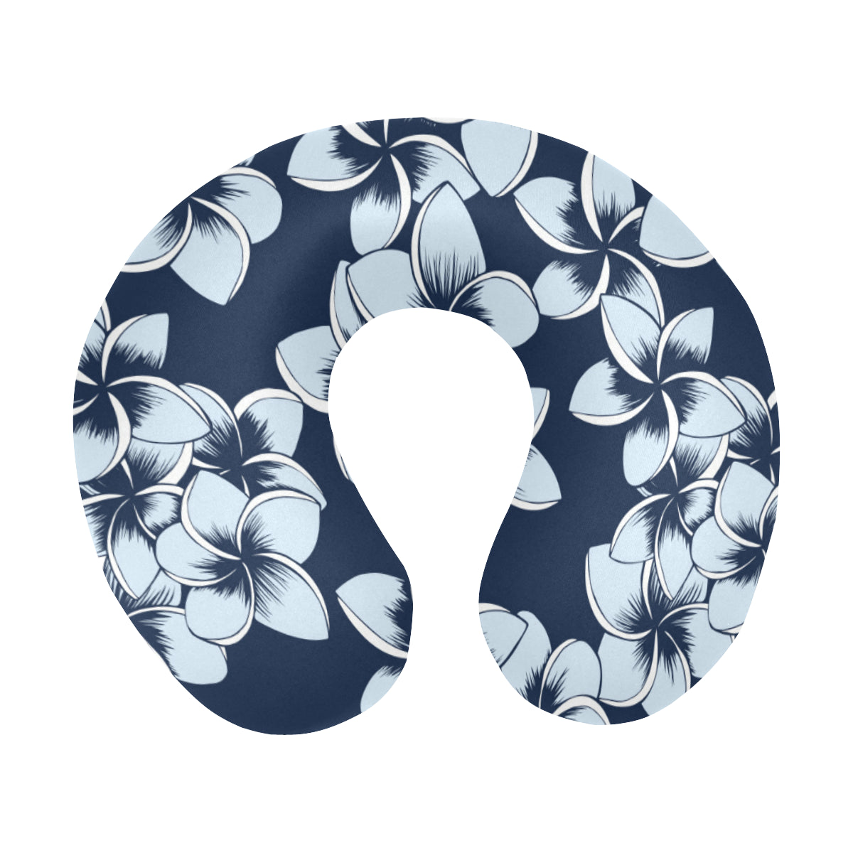 Plumeria Pattern Print Design A02 U-Shaped Travel Neck Pillow