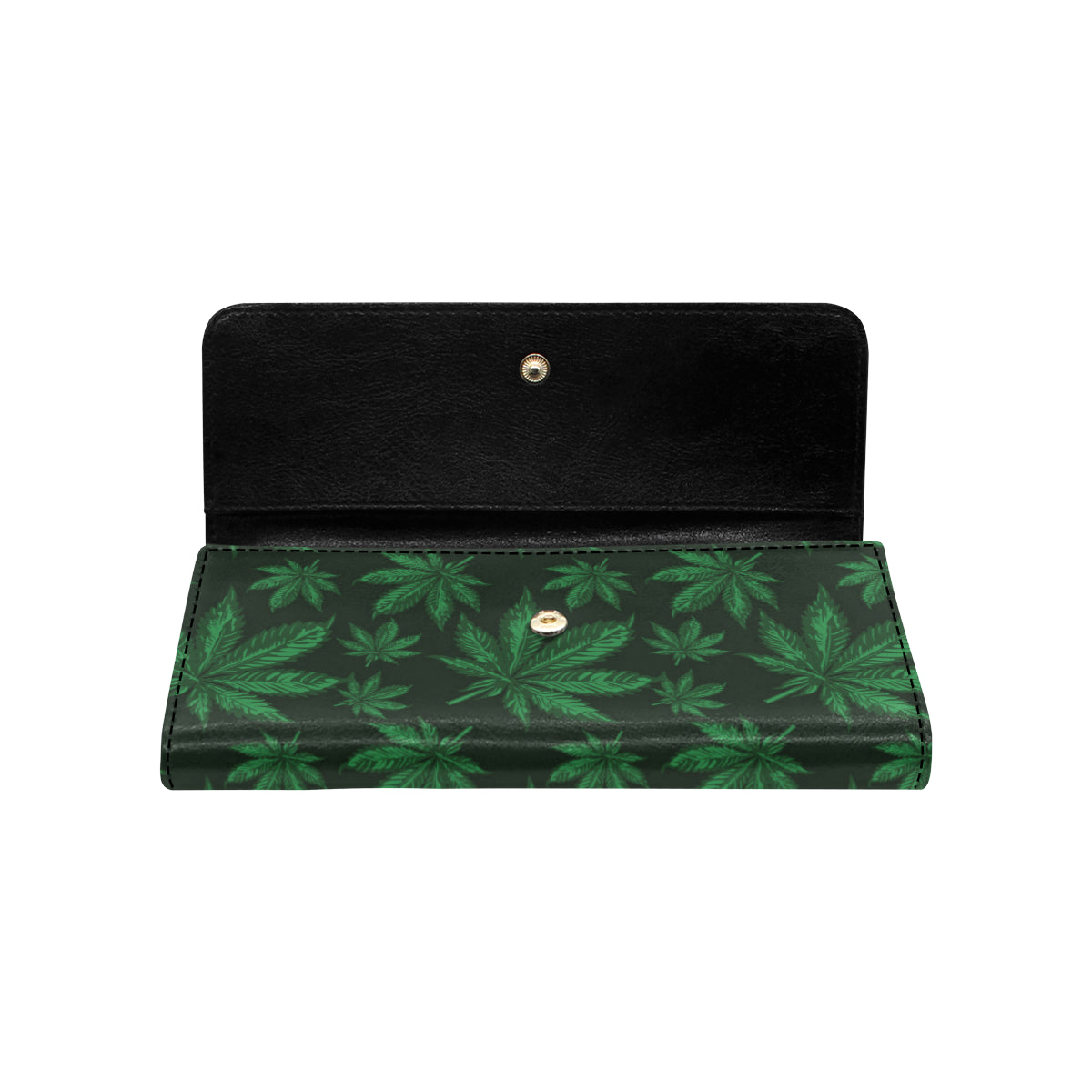 Pot Leaf Pattern Print Design A04 Women's Trifold Wallet