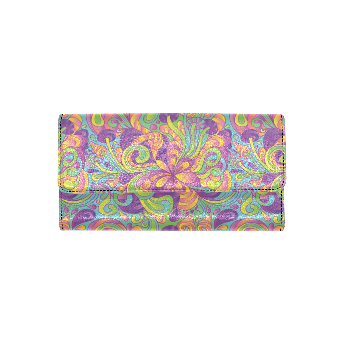 Psychedelic Mushroom Pattern Print Design A05 Women's Trifold Wallet