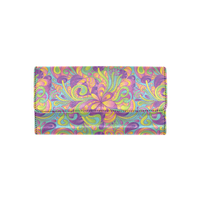 Psychedelic Mushroom Pattern Print Design A05 Women's Trifold Wallet