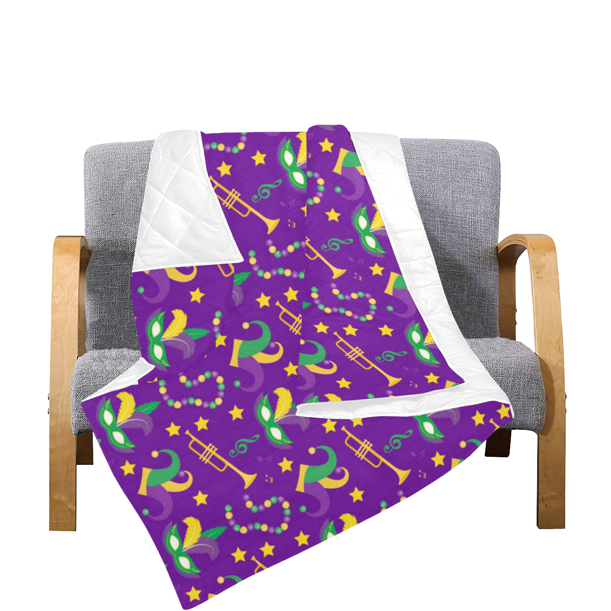 Mardi Gras Pattern Print Design 06 Premium Quilt