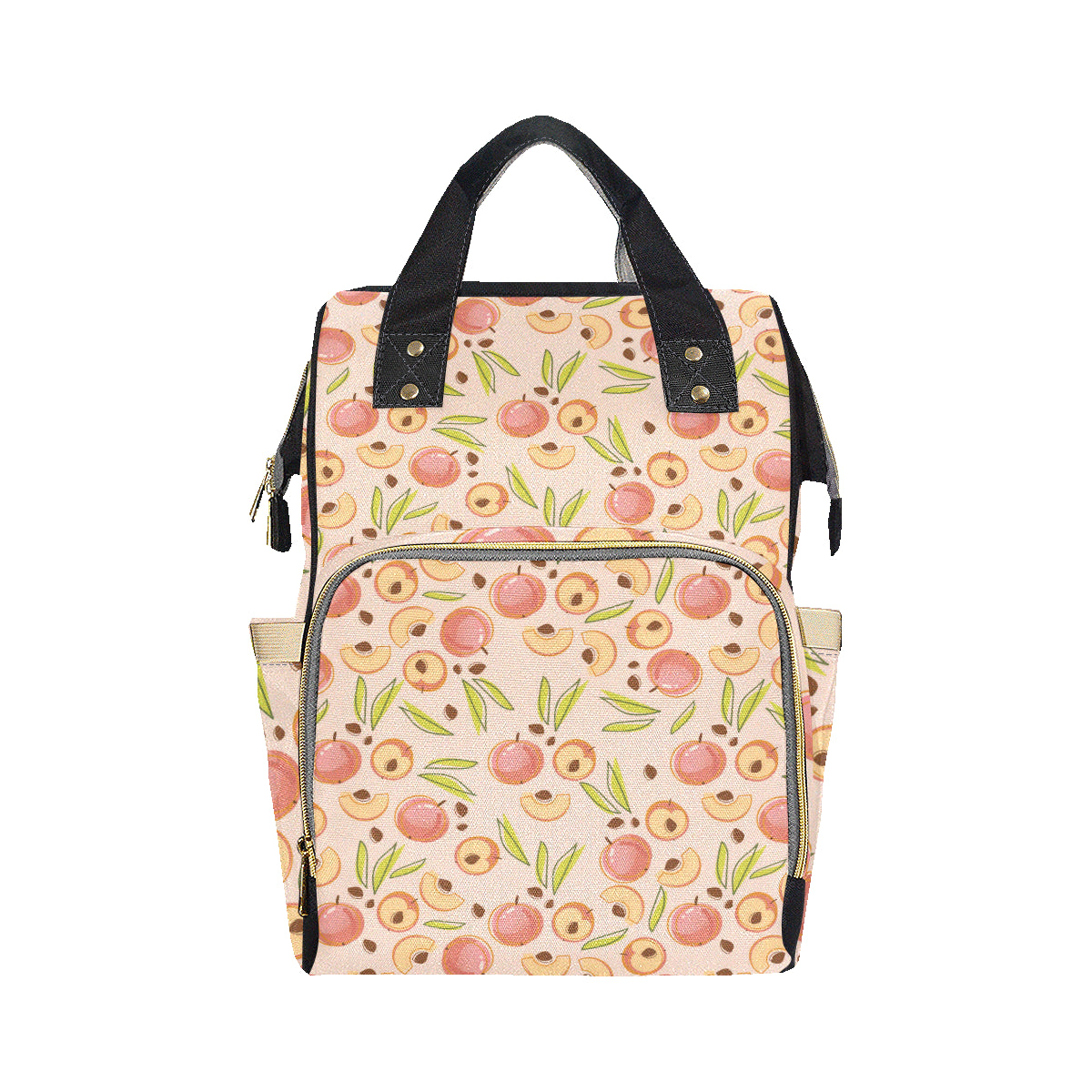 Peach Pattern Print Design A01 Diaper Bag Backpack
