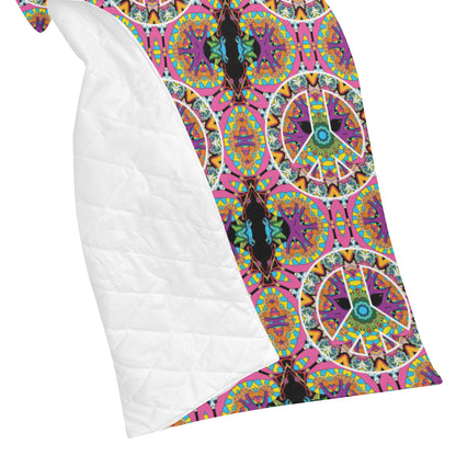 Peace Sign Pattern Print Design A03 Premium Quilt