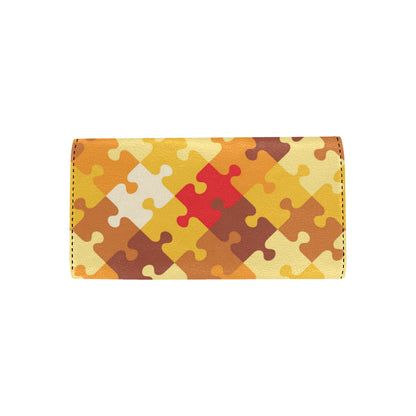 Puzzle Pattern Print Design A01 Women's Trifold Wallet
