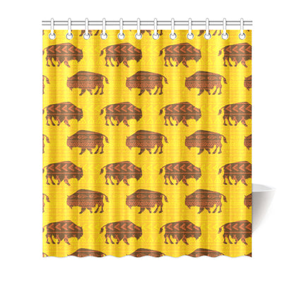 Bison Native Pattern Print Design 01 Shower Curtain