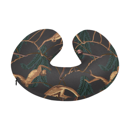 Monkey Pattern Print Design 02 U-Shaped Travel Neck Pillow