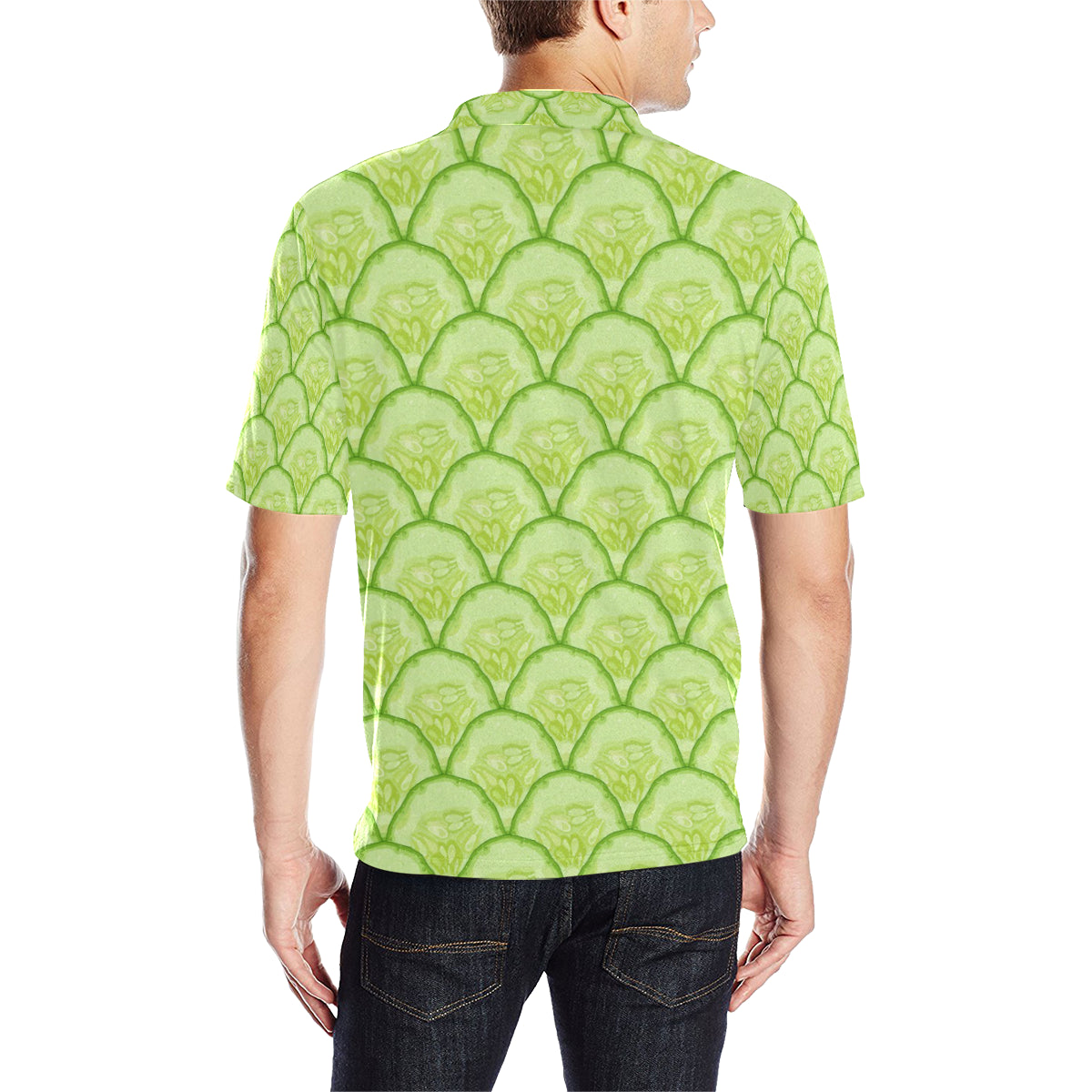 Cucumber Pattern Print Design CC04 Men Polo Shirt