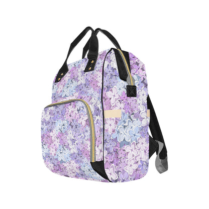 Lilac Pattern Print Design LI01 Diaper Bag Backpack