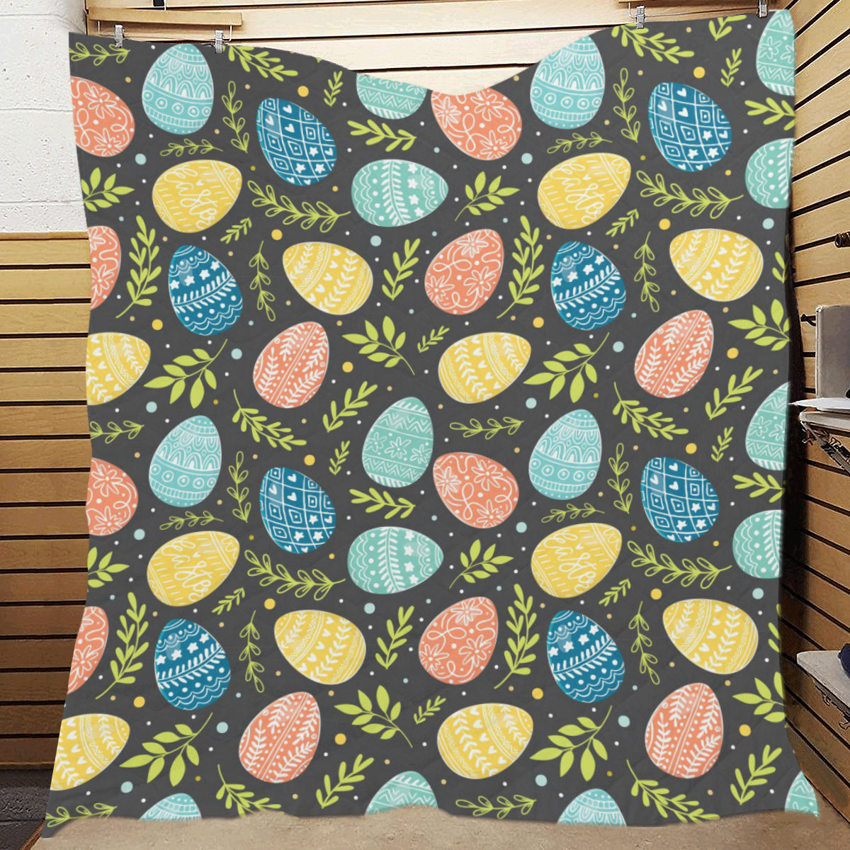 Easter Eggs Pattern Print Design RB01 Premium Quilt
