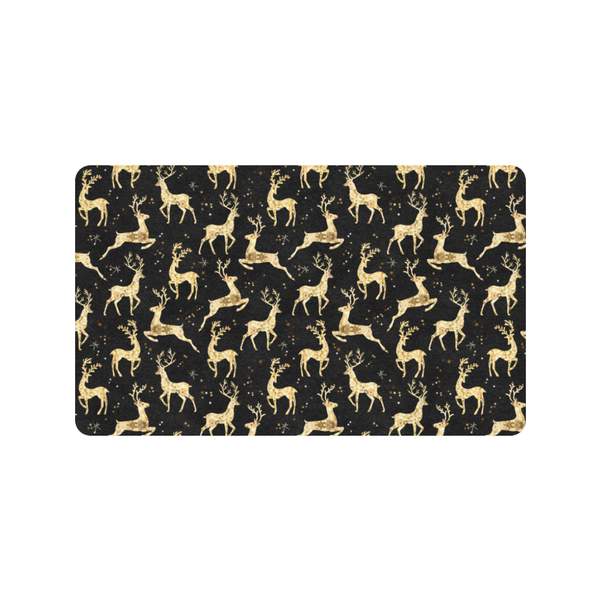 Deer Gold Pattern Rubber Doormat