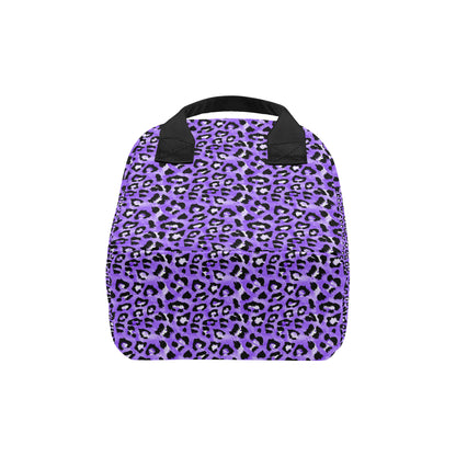 Leopard Purple Skin Print Insulated Lunch Bag