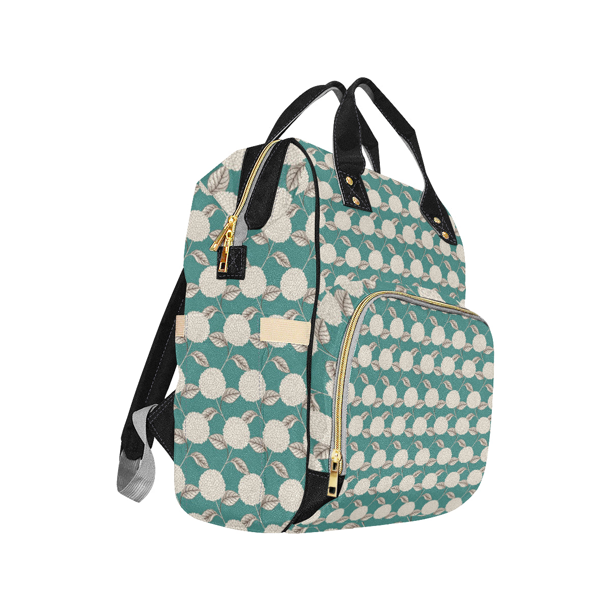 Hydrangea Pattern Print Design HD03 Diaper Bag Backpack