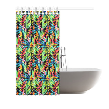 Heliconia Pattern Print Design HL09 Shower Curtain