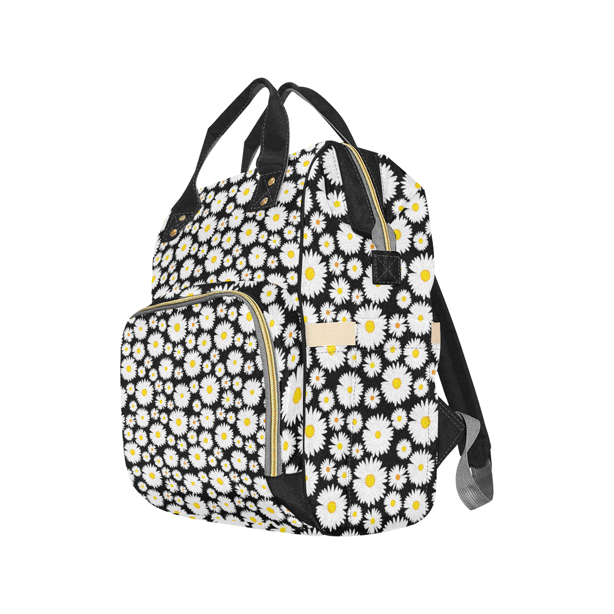 Daisy Pattern Print Design 01 Diaper Bag Backpack