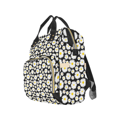 Daisy Pattern Print Design 01 Diaper Bag Backpack